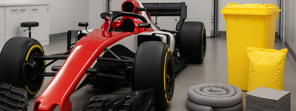 Formula 1 Garage Spill Readiness: Fast Housekeeping Tips