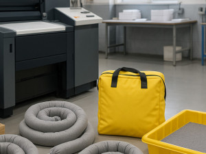 Ink, Solvent, and Wash-Up Spill Control for Printing Shops