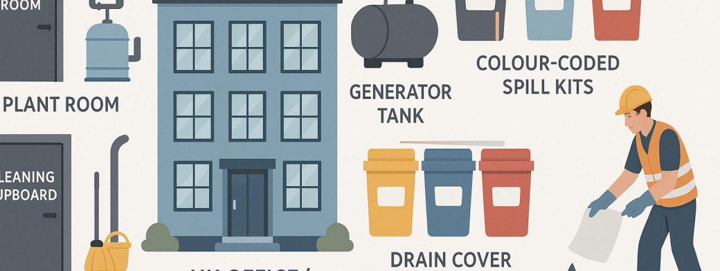 Spill Control for Offices & Commercial Facilities: Plant Rooms, Generators & Cleaning Chemicals Spill Control for Offices & Commercial Facilities: Plant Rooms, Generators & Cleaning Chemicals