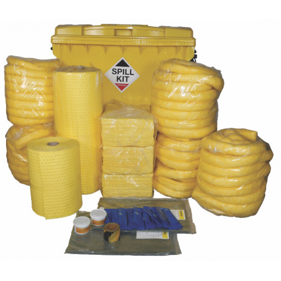 1100 Litre Chemical/Universal Spill Kit in Industrial Wheeled Bin Chemical Spill Kits image