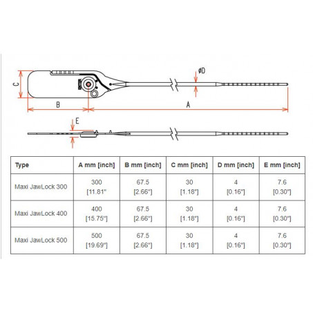 Maxi Jawlock500- Custom Printed Tamper Proof Security Tags image
