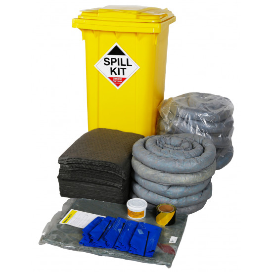 250 Litre General Purpose/Maintenance Spill Kit in Wheeled Bin image