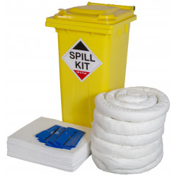 120 Litre Oil and Fuel Only Spill Kit in Wheeled Bin 120 Litre Oil and Fuel Only Spill Kit in Wheeled Bin
