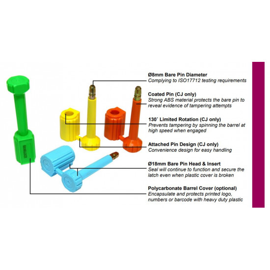 Bolt Seal Red Pack 200 Barrier Tags and Seals image