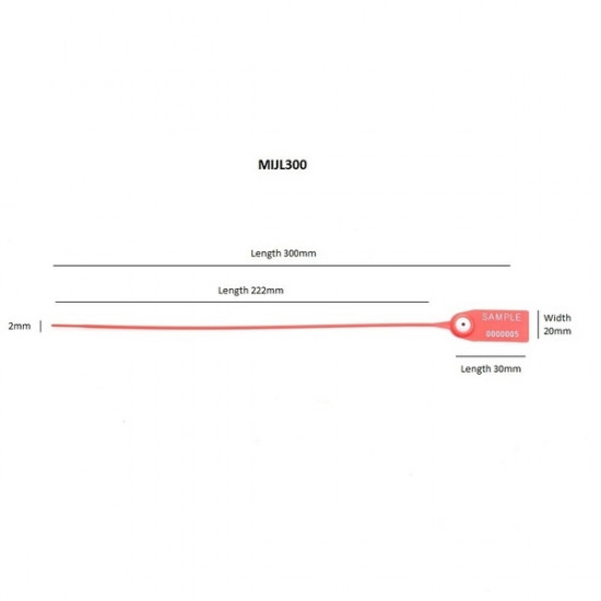 Showing image for MJL 300 Variable length Tamper Proof Seal - CASE 1000 BLUE MJL 300 Variable length Tamper Proof Seal - CASE 1000 BLUE image