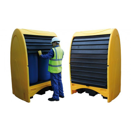 2 Drum PE Hardcover - SpillShak Covered Bunds & Pallets - Storage image