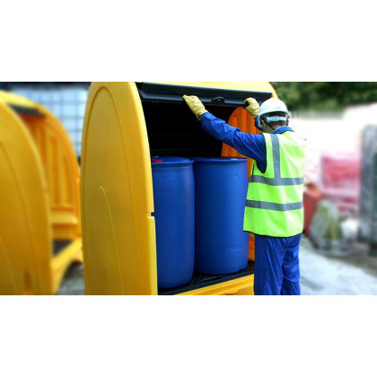 2 Drum PE Hardcover - SpillShak Covered Bunds & Pallets - Storage image