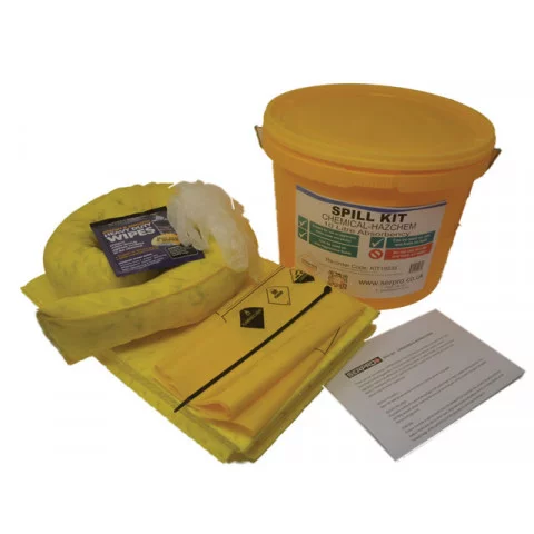 10 Litre Chemical Spill Kit in a Tub