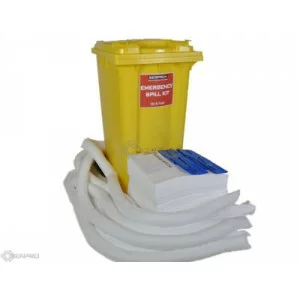 800 Litre Oil and Fuel Spill Kit in Mobile Roll Top Bin