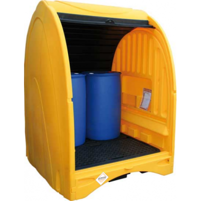 Showing image for 4 Drum PE Hardcover - SpillShak 4 Drum PE Hardcover - SpillShak Covered Bunds & Pallets - Storage image