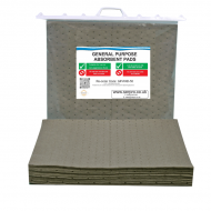 50 General Purpose Medium Weight Absorbent Pads in a Clip-Top Bag