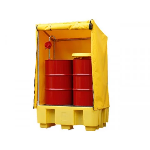 2 Drum Spill Pallet with Framed Cover SERPRO Covered Bunds & Pallets - Storage
