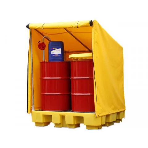 4 Drum Spill Pallet with Framed Cover