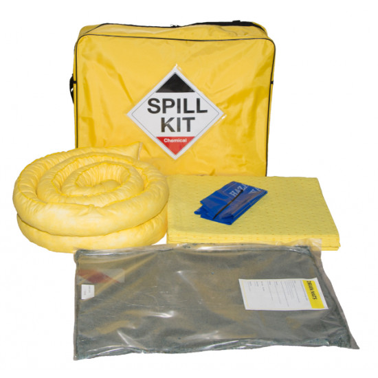 50 Litre Chemical/Universal Spill Kit with Clay Drain Mat in a Shoulder Bag Chemical Spill Kits image