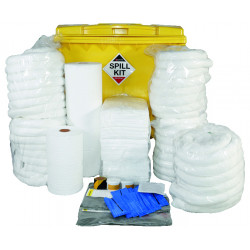1100 Litre Oil and Fuel Spill Kit in Mobile Roll Top Bin