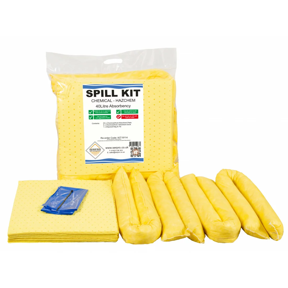 40 Litre Chemical/Universal Compact Spill Kit SERPRO Chemical Spill Kits