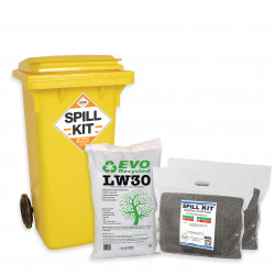 120 Litre General Purpose Spill Kit with in Wheeled Bin with LW30 Granules 120 Litre General Purpose Spill Kit with in Wheeled Bin with LW30 Granules