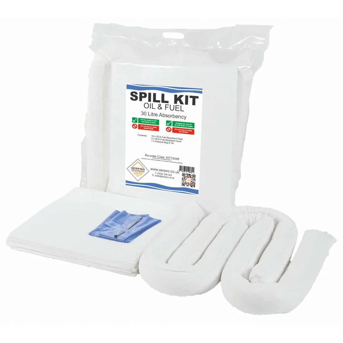 30 Litre Oil and Fuel Compact Spill Kit SERPRO Emergency Services, Oil and Fuel Spill Kits