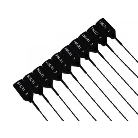 20 Tamper Proof Security Tags - BLACK LightLock Pull Tight Seals image