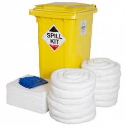 240 Litre Oil and Fuel Only Spill Kit in Wheeled Bin