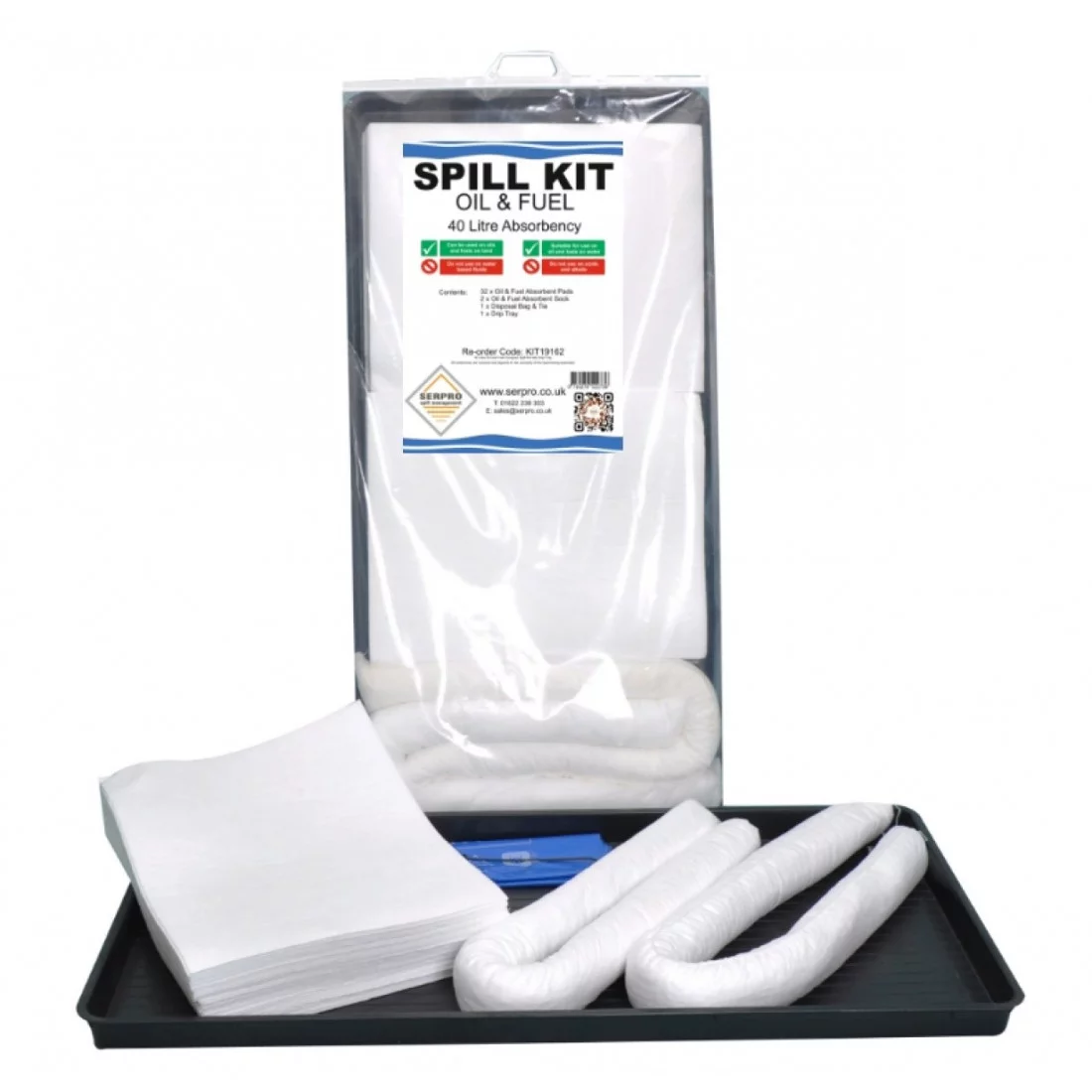 40 Litre Oil and Fuel Compact Spill Kit with Drip Tray