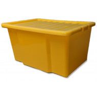 50 Litre Yellow Plastic Storage Box with Lid 